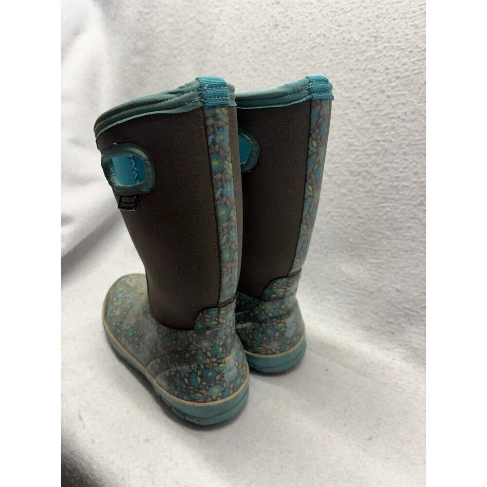 Bogs Floral Sweet Pea Classic Insulated Rain Boots Youth Size 5